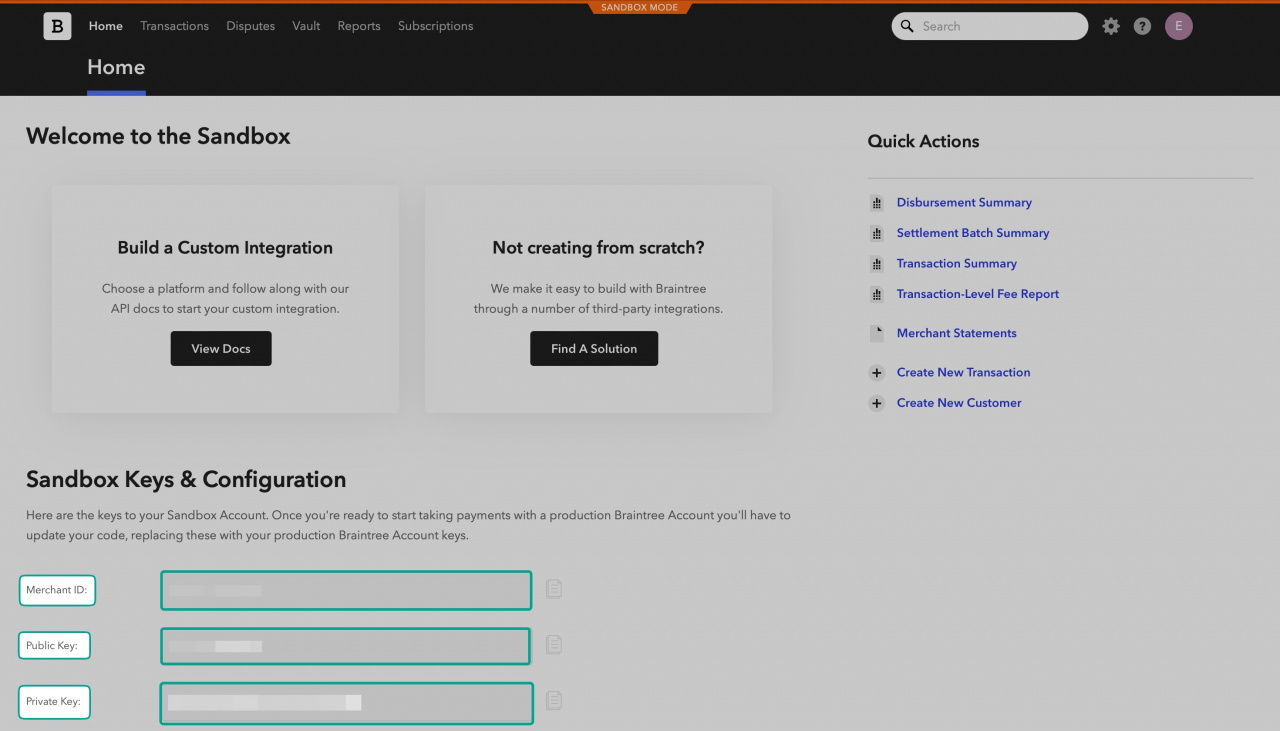 Braintree Integration app